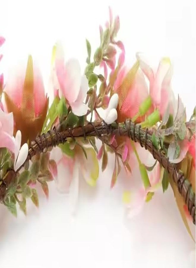 QUILBOOL Floral Crown Tiara for Girls & Women - Multicolor Handmade Flower Headband for Weddings, Birthdays, Festivals, Cosplay & Boho Parties - Pack of 1 (Multi-Design) - Image 5